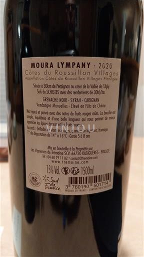 Roussillon Côtes du Roussillon Villages Propriété Bureis Moura Lympany 2020