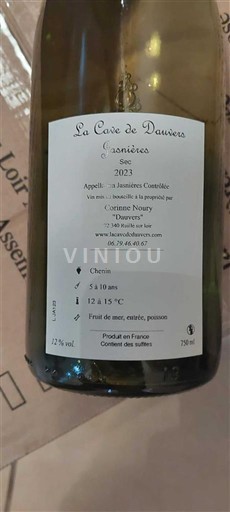 Valle del Loira Jasnières La Cave de Dauvers Sous Les Bois 2023