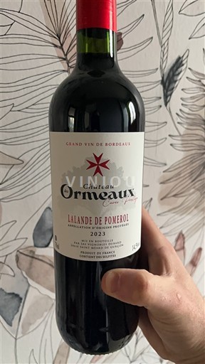 Víno Rouge sec Château Ormeaux 2023 Francie Bordeaux Lalande-de-pomerol AOC