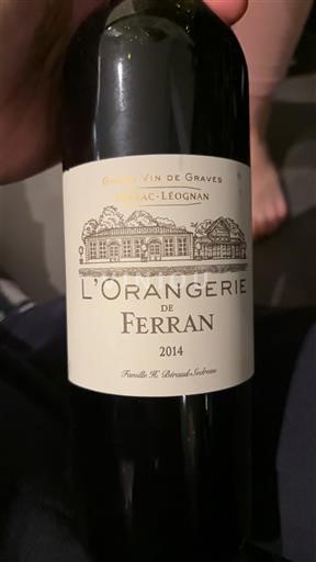 Bordeaux Pessac-Léognan Ferran L'Orangerie de Ferran 2014