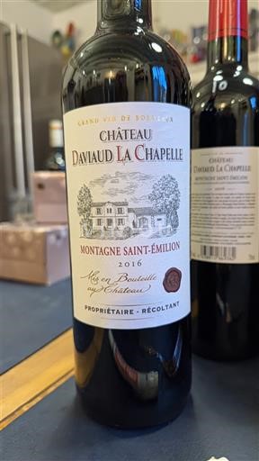 Bordeaux Montagne-saint-émilion Château Daviaud La Chapelle 2016
