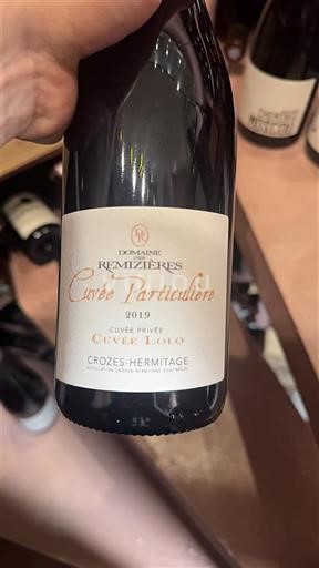 Rhône Valley Crozes-Hermitage Domaine S Remizières Particulière Lolo 2019