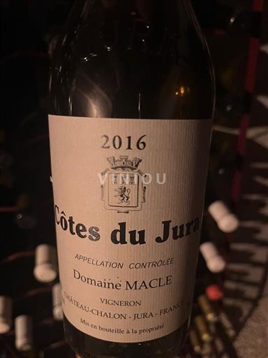 Jura Côtes du Jura Domaine Macle 2016