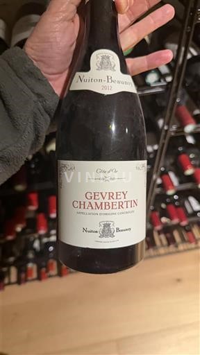 Burgundy Gevrey-Chambertin Nuiton-Beaunoy 2012