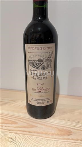 Burdeos Blaye-Côtes de Burdeos Chante Alouette La Roseraie 2010