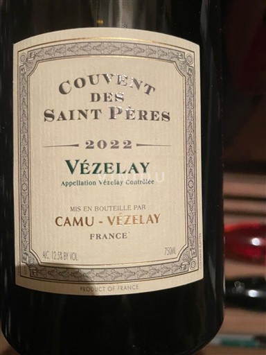 Bourgondië Volnay Camu Couvent des Saint Pères 2022