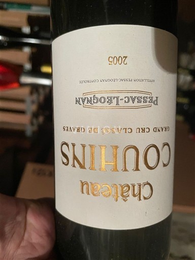 Wijnen Rouge sec Château Couhins 2005 Frankrijk Bordeaux Pessac-Léognan AOC Grand Cru Classé de Graves