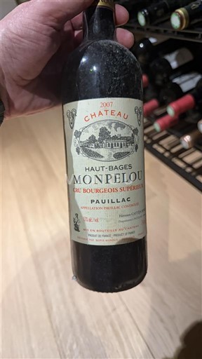 Bordeaux Pauillac Château Haut-Bages Monpelou 2007
