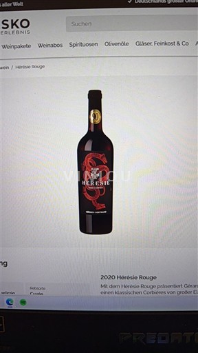 Languedoc Corbières Hérésie Hérésie Rouge 2020