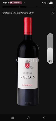Vin Rouge sec Château Valois 2019 France Bordeaux Pomerol AOC
