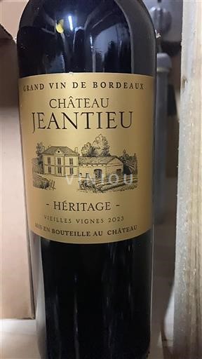 Bordeaux Château Jeantieu Héritage Vieilles Vignes 2023