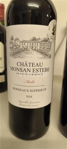 Bordeaux Bordeaux Supérieur Château Monsan Estebe 2018