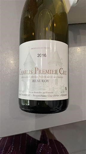 Borgogna Chablis Premier Cru Tremblay Beauroy 2016