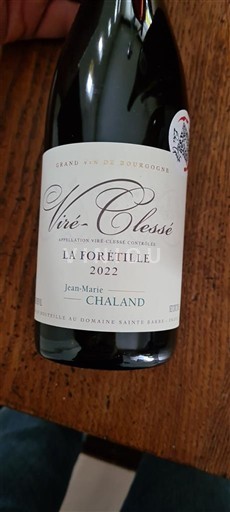 Burgundi Viré-clessé Jean-Marie Chaland La Foretille 2022