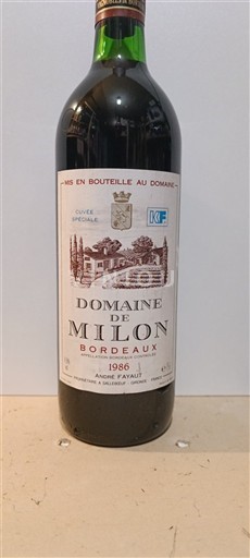 Bordeaux Domaine Milon Spéciale 1986