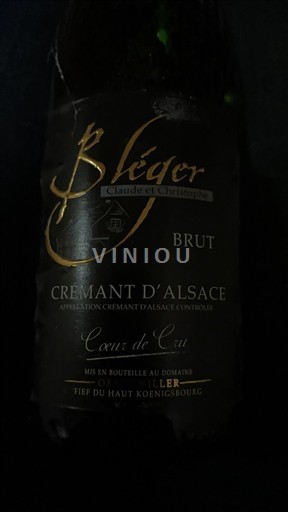 Mousserende wijnen Blanc brut Cœur de Cru Bleger Claude et Christophe Non millésimé Frankrijk Elzas Crémant d'Alsace AOC
