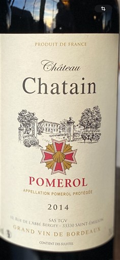Bordeaux Pomerol Château Chatain 2014