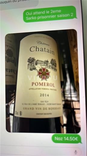 Wijnen Rouge sec Château Chatain 2014 Frankrijk Bordeaux Pomerol AOC