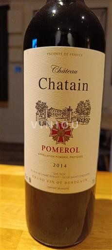 Viner Rouge sec Château Chatain 2014 Frankrike Bordeaux Pomerol AOC