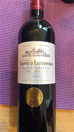 Burdeos Blaye-Côtes de Burdeos Domaine Graves d'Ardonneau Prestige 2020