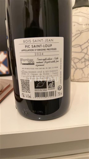 Viinit Rouge sec Bois Saint Jean 2024 Ranska Languedoc Pic-saint-loup AOC