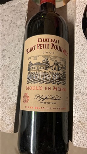 Bordeaux Moulis-en-Médoc Château Ruat Petit Poujeaux 2009