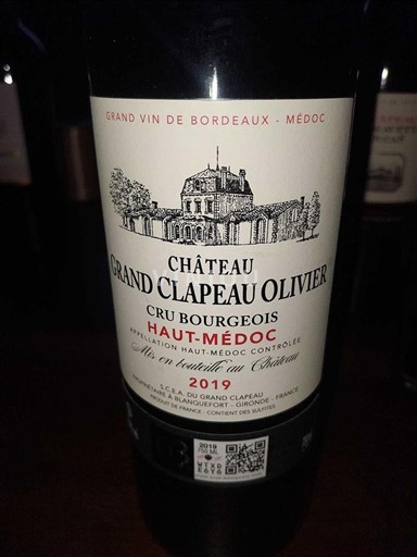 Bordeaux Haut-Médoc Cru Bourgeois Château Grand Clapeau Olivier 2019