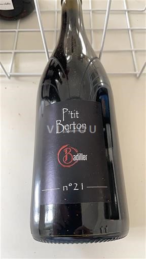 Vini Rouge sec P'tit Berton n°21 Badiller Non millésimé Francia Valle della Loira Bourgueil AOC