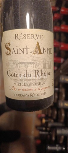 Rhônedalen Côtes du Rhône Réserve Saint-Anne Vieilles Vignes 2020