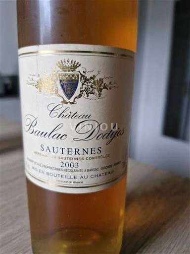 Bordeaux Sauternes Château Baulac Dodijos 2003