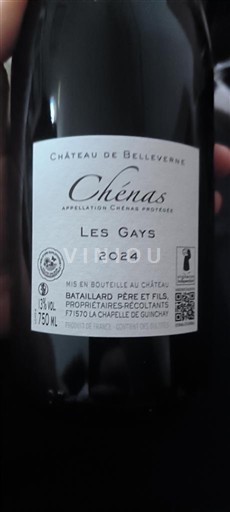 Beaujolais Chénas Château Belleverne Les Gays 2024