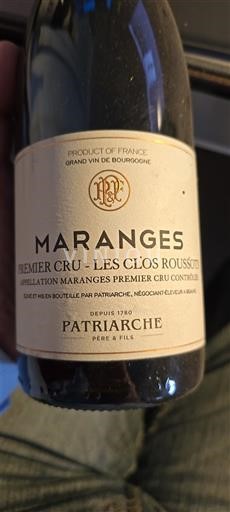 Burgundi Maranges Premier Cru Patriarche Père & Fils Les Clos Roussots Ei vuosikertaa