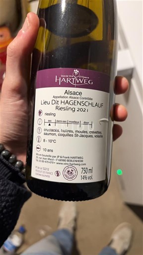 Elzas Riesling Hartweg Lieu Dit Hagenschlauf 2021