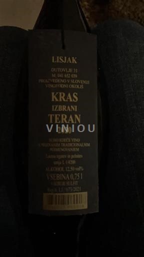 Primorska Kras Lisjak Izbrani Teran 2020