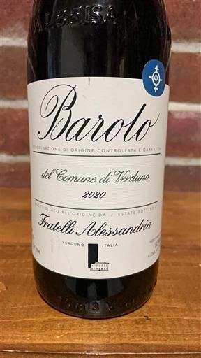 Piëmont Barolo Fratelli Alessandria del Comune di Verduno 2020