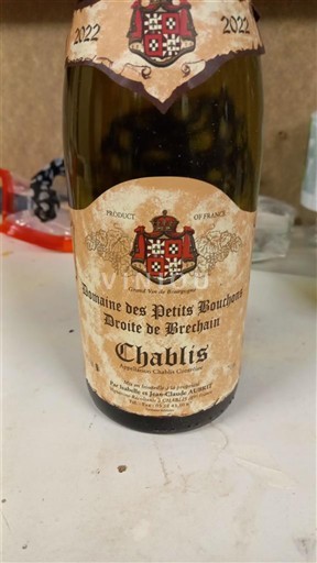 Vini Blanc sec Domaine S Petits Bouchons Droite de Brechain 2022 Francia Borgogna Chablis AOC