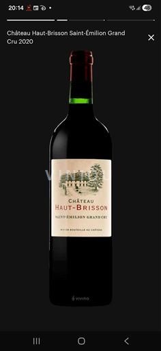 Bordeaux Saint-Émilion Grand Cru Grand Cru Château Haut-Brisson 2020