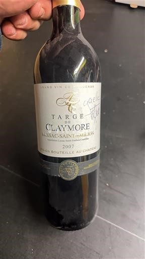Vinos Rouge sec Targe de Claymore Château La Claymore 2007 Francia Burdeos Lussac-Saint-Émilion AOC