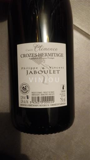 Rhône Valley Crozes-Hermitage Philippe et Vincent Jaboulet Clémence 2022