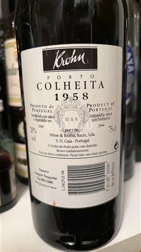 Portogallo Porto Krohn Colheita 1958