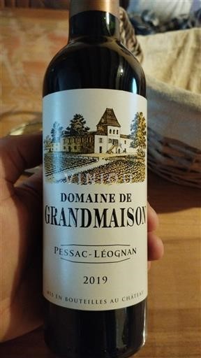 Viinit Rouge sec Domaine Grandmaison 2019 Ranska Bordeaux Pessac-Léognan AOC