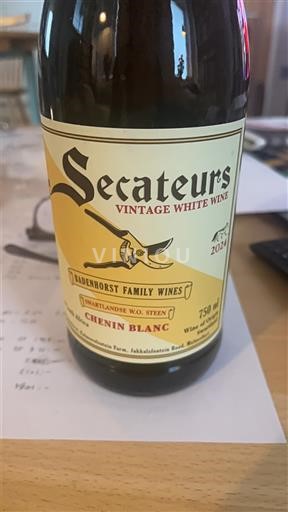 Vini Blanc sec Secateurs Badenhorst Family Wines 2021 Sudafrica Regione Costiera Swartland