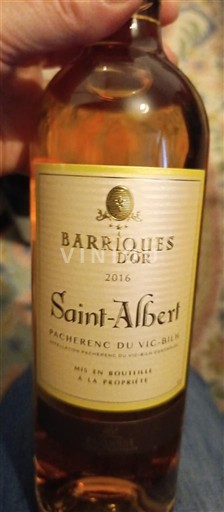 Viinit Blanc moelleux Saint-Albert Barriques d'Or 2016 Ranska Lounais-Ranska Pacherenc-du-vic-bilh AOC