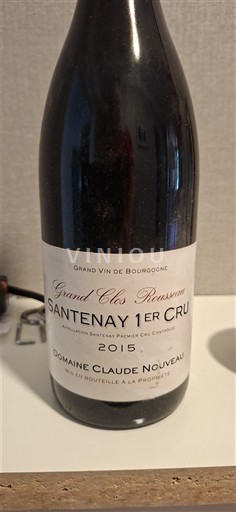 Borgonha Santenay Premier Cru Domaine Claude Nouveau Grand Clos Rousseau 2015
