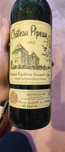 Bordeaux Saint-Émilion Grand Cru Grand Cru Château Pipeau 1992