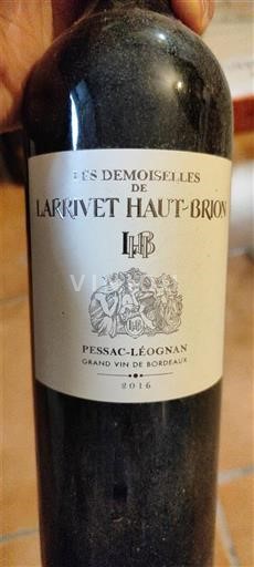 Bordeaux Pessac-Léognan Larrivet Haut-Brion Les Demoiselles 2016