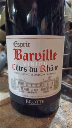 Rhônedalen Côtes du Rhône Brotte Esprit Barville Icke årgångsbetecknad