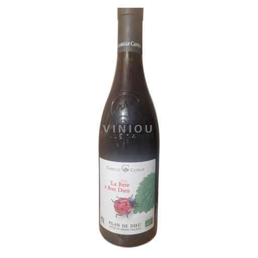 Rhônedalen Côtes-du-Rhône-Villages Camille Cayran La Bête à Bon Dieu Icke årgångsbetecknad