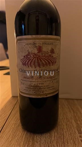 Bordeaux Premières-côtes-de-bordeaux Château L'Orangerie 1998
