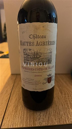 Bordeaux Ni doloceno Château Hautes Agrières 2004